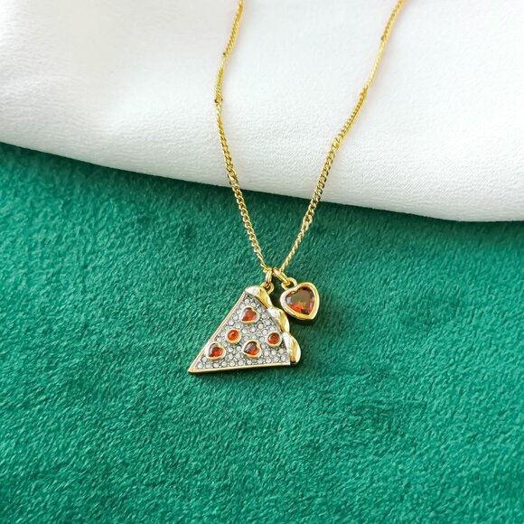 kate spade Jewelry - KATE SPADE Pizza My Heart Gold Multicolor Pendant Necklace NEW